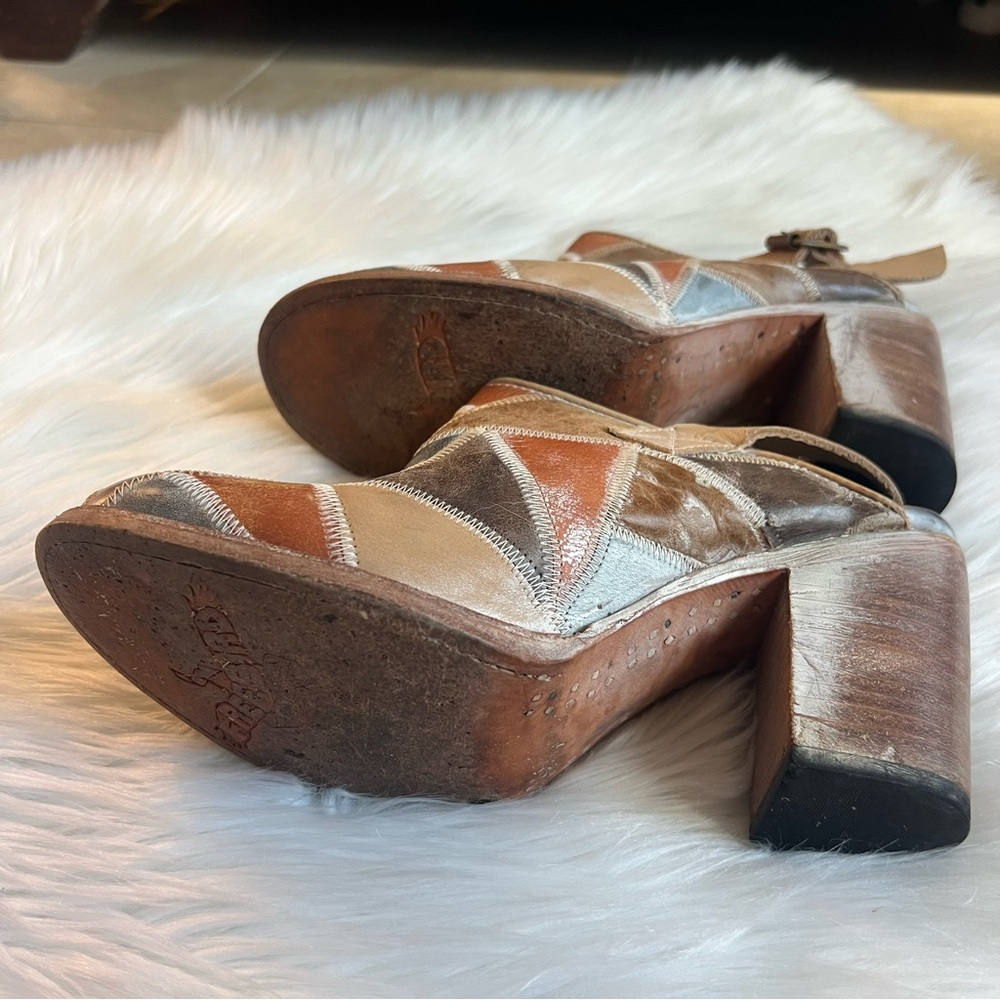 Freebird By Steven Patchwork Leather Mule Clogs Size 10 - Picture 6 of 9